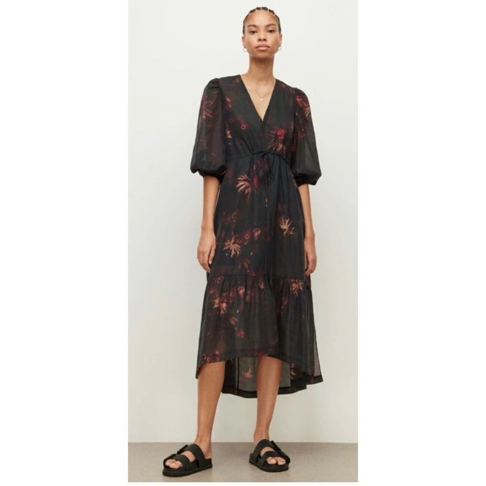 Rare~All Saints Rosi Nila Dress in Dark Khaki Green Size 8